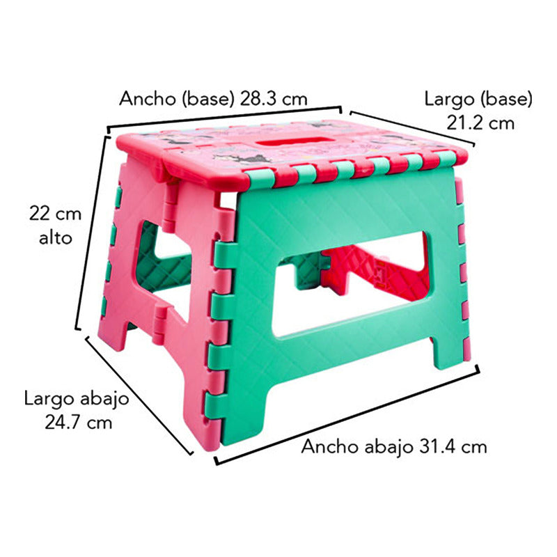 Banco Plegable Estampado Para Niños Marca Fun Kids®envio Liso Agua