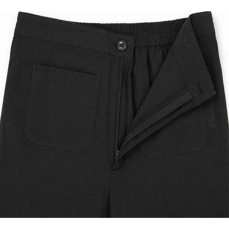 Pantalon Ligero Holgado Para Mujer Mod.27592 Marca Stop® Negro Lisa G
