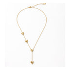 Set Joyería Elegante Para Mujer Collar Y Aretes Corazones Dorado