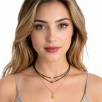 Collar Triple Dije Moneda Ojo De Horus Y Perla Para Mujer Multicolor
