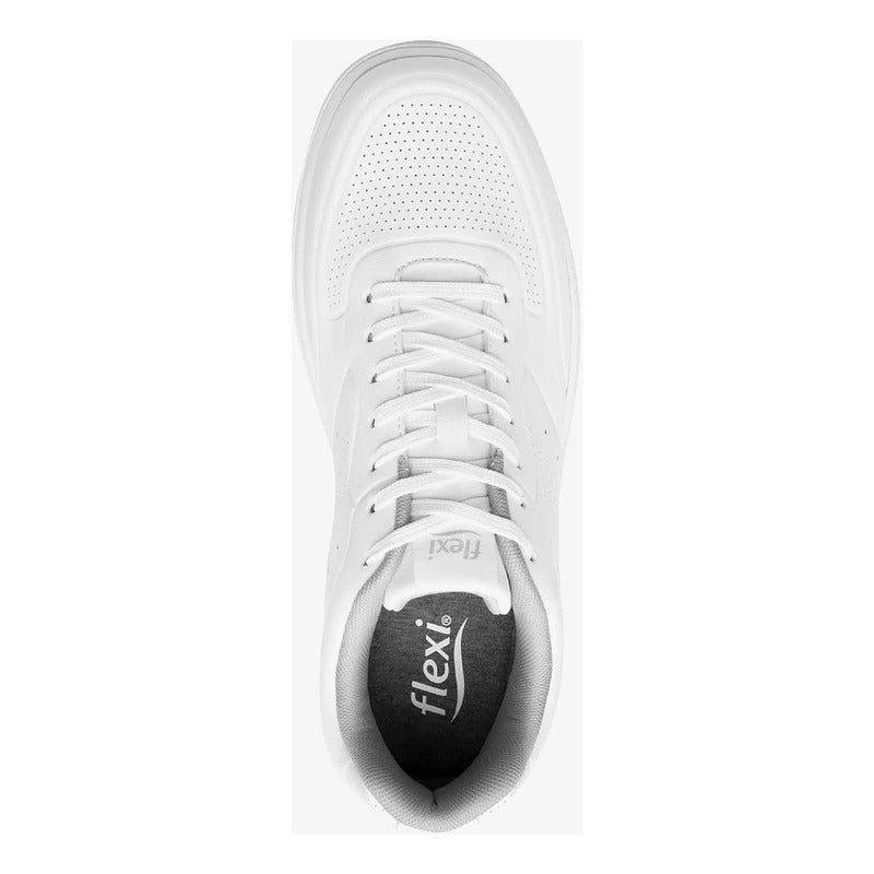 Tenis Casual Hombre Suela Flowtek Mod.415306 Marca Flexi® Blanco Lisa 27 Mx