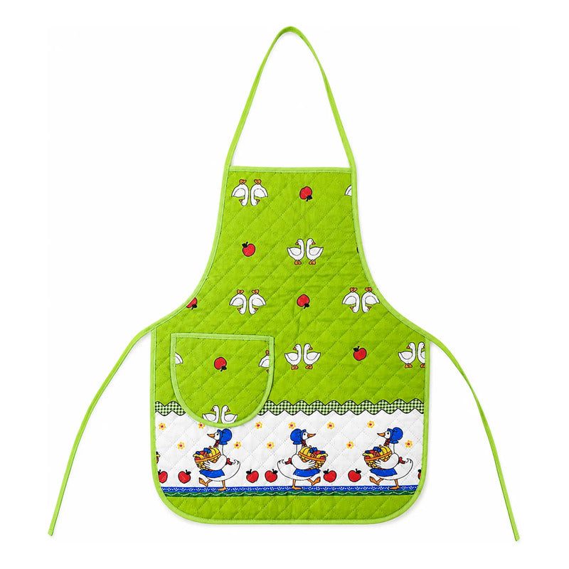 Mandil Delantal Ajustable Multiusos Repelente 65x50cm Verde Limón Patos