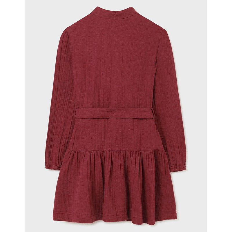 Vestido Cómodo Para Niña Mod.7941 Granate Marca Mayoral® Granate Liso 18 Años