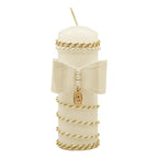 Set Para Bautizo Vela+concha+toalla+caja De Madera