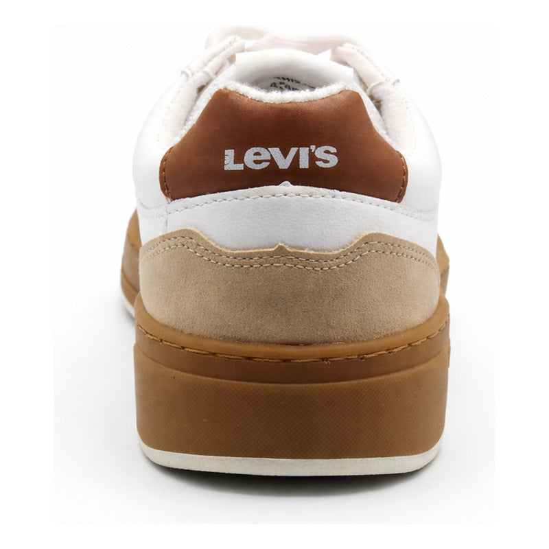 Tenis Casual Para Hombre Mod. L2126511 S Marca Levi's® Blanco / Marron Lisa 26 Mx