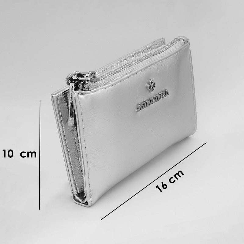 Cartera Con Monedero Para Mujer Mod. Ji 552  Jaime Ibiza® Plateado Liso