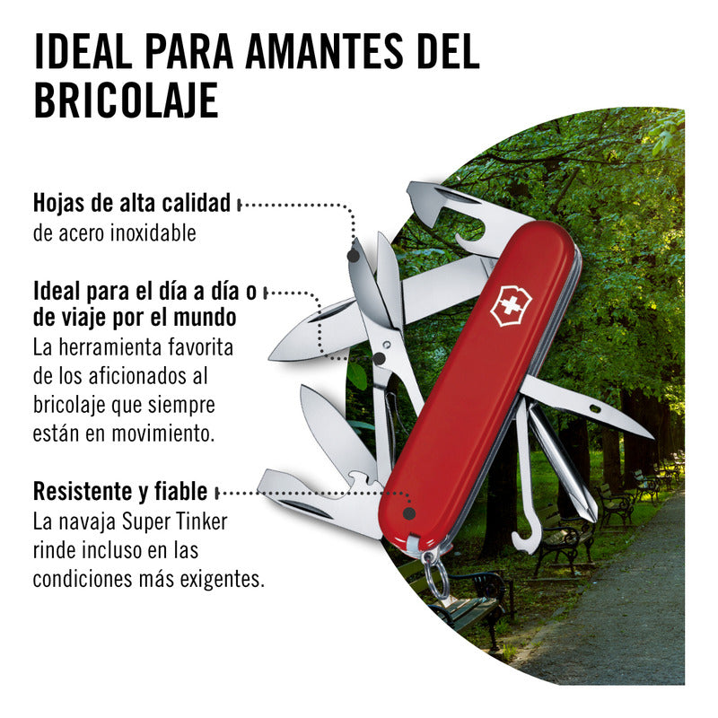 Navaja Super Tinker 1.4703 14 Funciones Marca Victorinox® Rojo