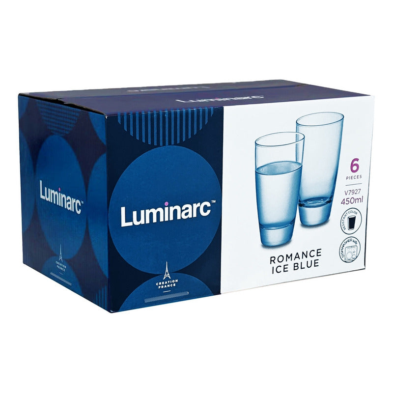 Juego De Vasos 6pz De Vidrio 450ml Romance Marca Luminarc®
