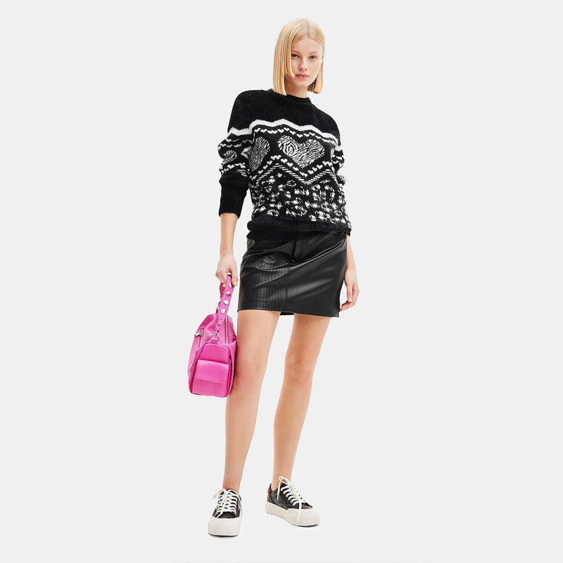 Suéter Casual Para Mujer Estampado Original Marca Desigual® Multicolor 23wwjf56