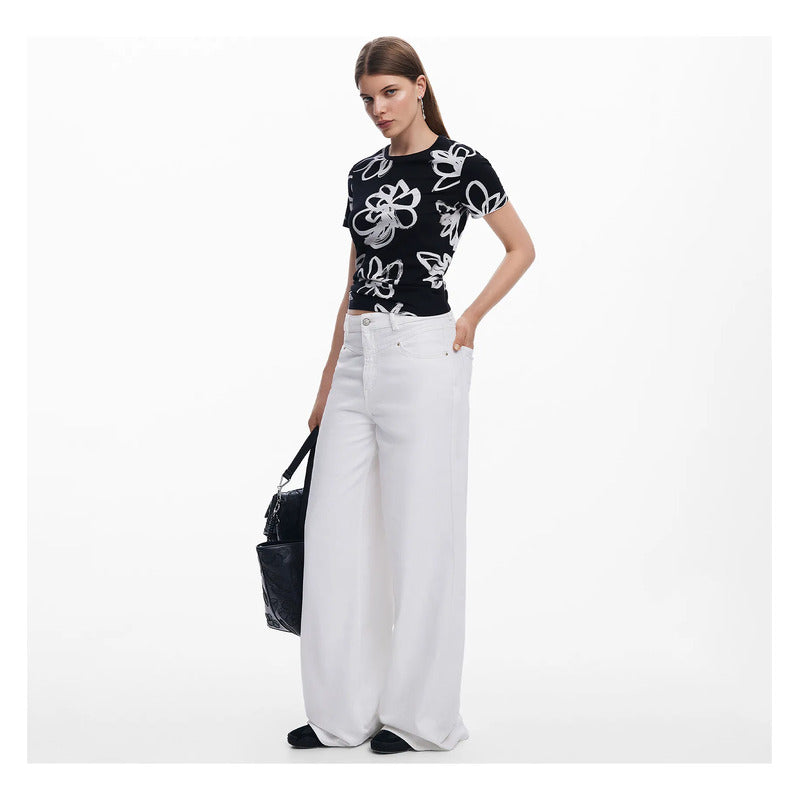 Blusa Casual Para Mujer Con Diseño Artístico Marca Desigual® Multicolor 25swtk26