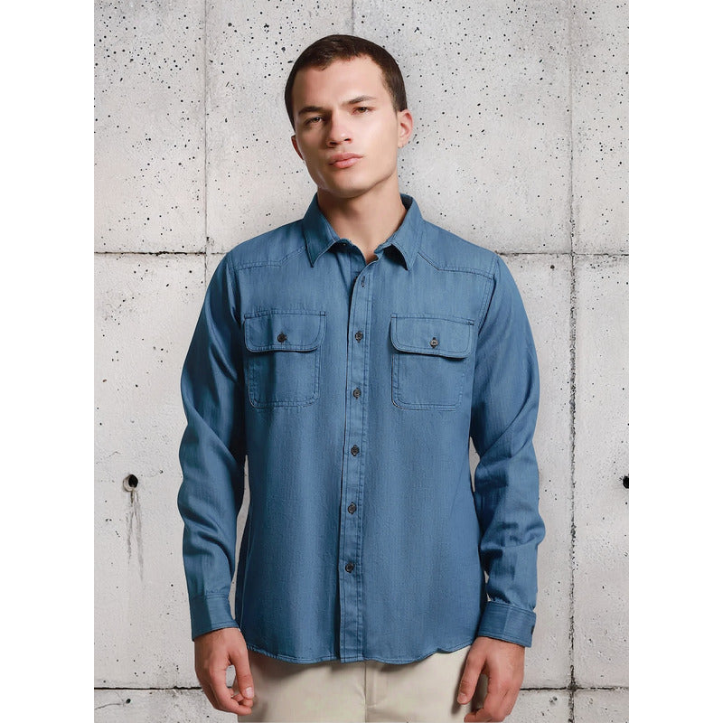 Camisa Regular Fit Casual Hombre Mod. Cjml0006 Marca Lob®