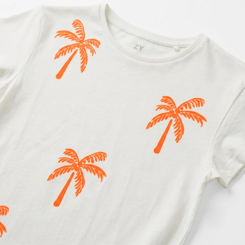 Blusa Casual Para Niña Mod. Zkgap0303 Marca Zippy® Blanco Palmeras 3-4 Años