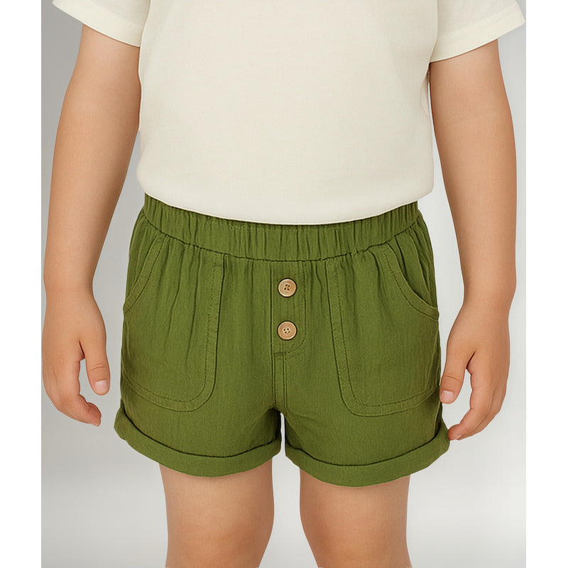 Short Bermuda Ligero Para Bebé Mod.1241 Marca Mayoral® Verde Musgo Liso 4 Años