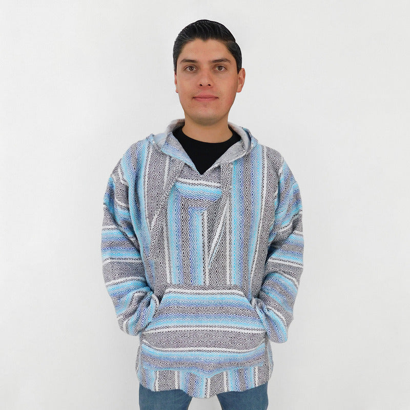 Suéter Poncho Canguro Artesanal Hoodie Acrilico Colores