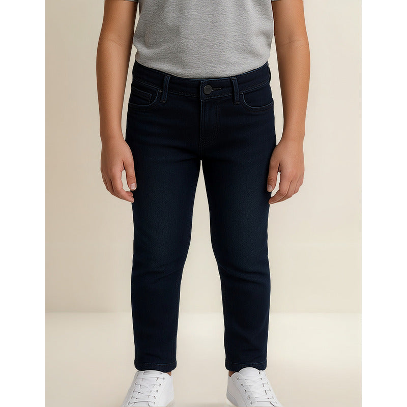 Pantalón Mezclilla Para Niño Mod.7585 Marca Mayoral® Azul Oscuro Liso 18