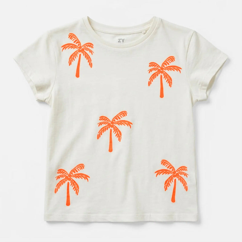 Blusa Casual Para Niña Mod. Zkgap0303 Marca Zippy® Blanco Palmeras 7-8 Años