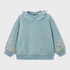 Suéter Cuello Holán Para Niña Mod.4430 Marca Mayoral® Salvia Liso 7 Años