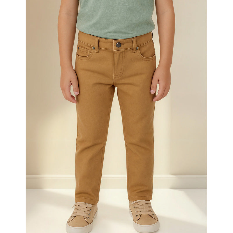 Pantalón Sarga Para Niño Mod.509 Marca Mayoral® Camel Liso 6