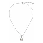 Set Joyería Elegante Collar Y Aretes Entrelazado Con Perla Plateado