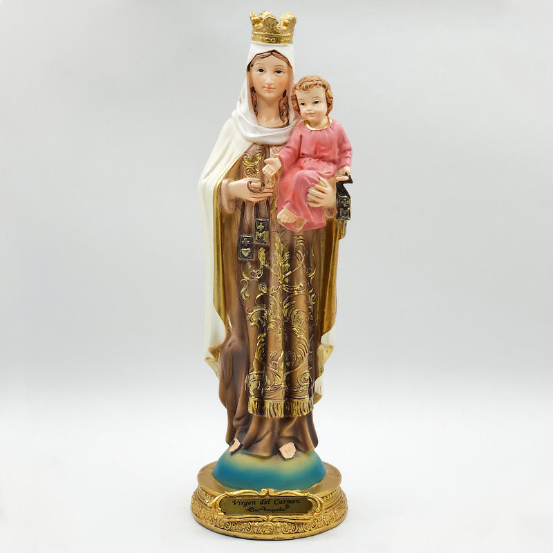 Imagen Religiosa De Resina Virgen Del Carmen 20cm Multicolor