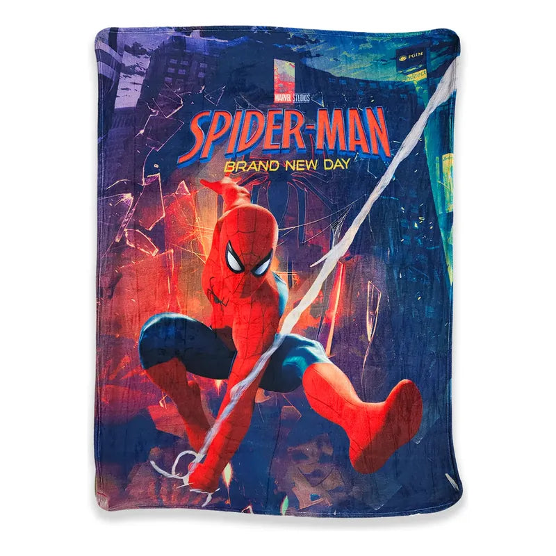 Cobertor Ligero Super Suave Matrimonial Diseños Providencia® Spiderman Braw New Day 850 G Multicolor