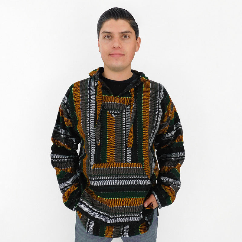 Suéter Poncho Canguro Artesanal Hoodie Acrilico Colores