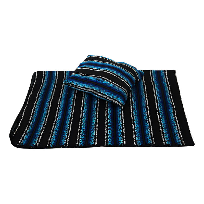 Frazada De Viaje Artesanal Con Almohada Set De Descanso