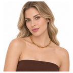 Collar Para Mujer Cadena Dorada De Eslabones Ovalados Dorado