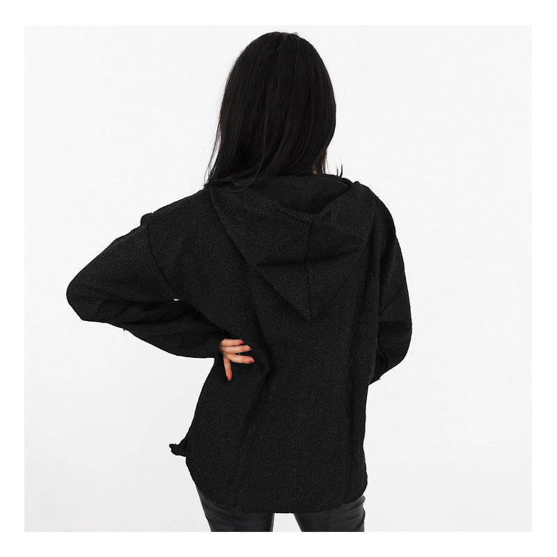 Suéter Poncho Canguro Artesanal Hoodie Acrilico Colores