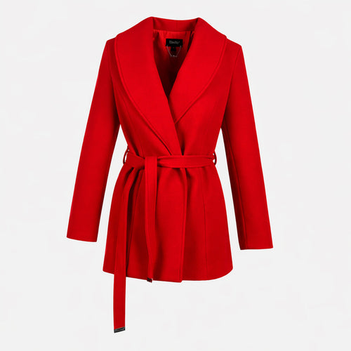 Abrigo Aterciopelado Con Cinturón Para Dama Marca Vanity®