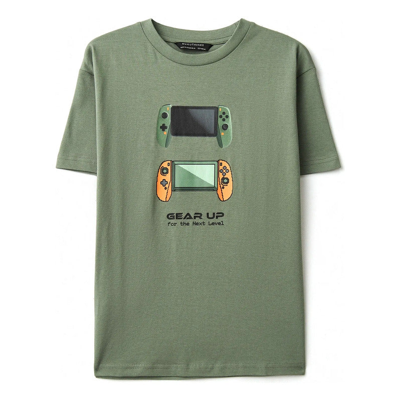Playera Casual De Algodón Juvenil M.6040 Nakutavake Mayoral® Olivo Gear Up 8 Estampa Localizada