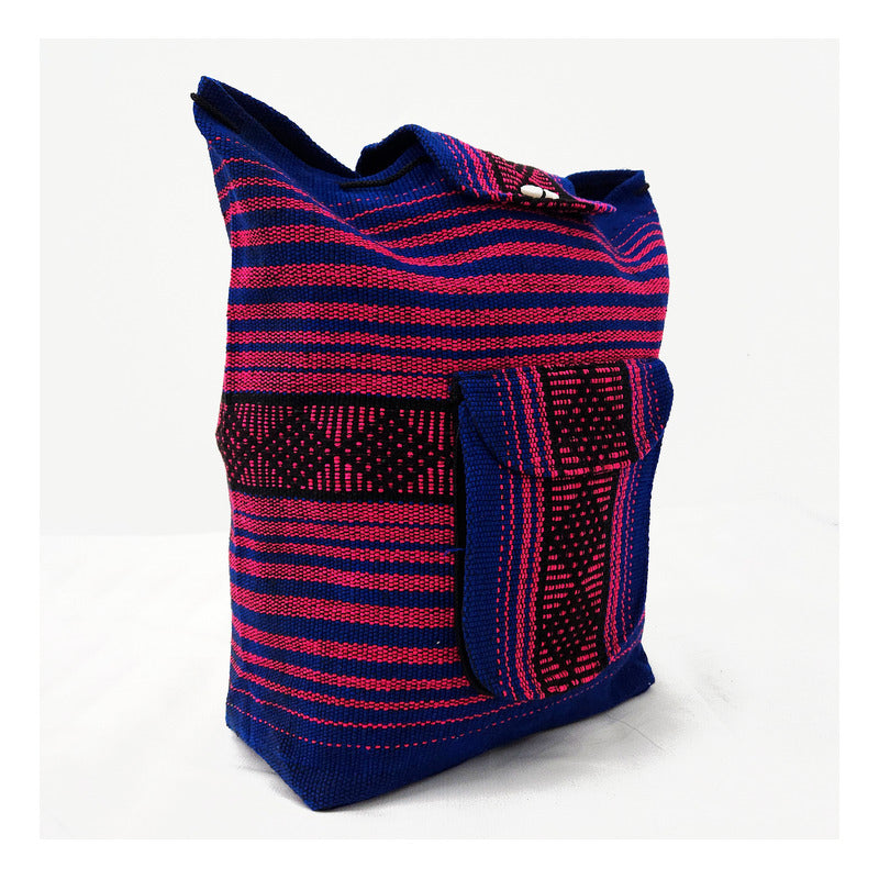 Mochila Artesanal Tejida Tipo Morral Con Bolsillo Frontal 10kg
