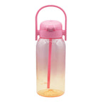 Botella Para Agua Con Popote Marca Nuvó® Sport 1 Litro Rosa- Amarillo
