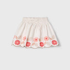 Falda Casual Bordada Para Niña Mod.3903 Marca Mayoral® Beige Floreado 2 Años