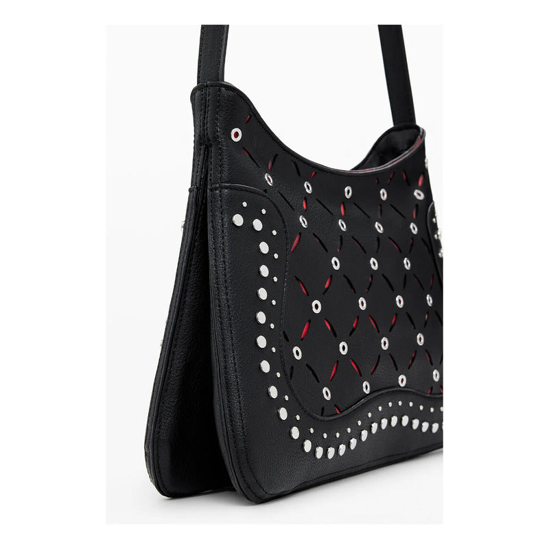 Bolso Efecto Piel Troquelado Mod. 25waxp38/2000 Desigual® Negro Troquelado Níquel