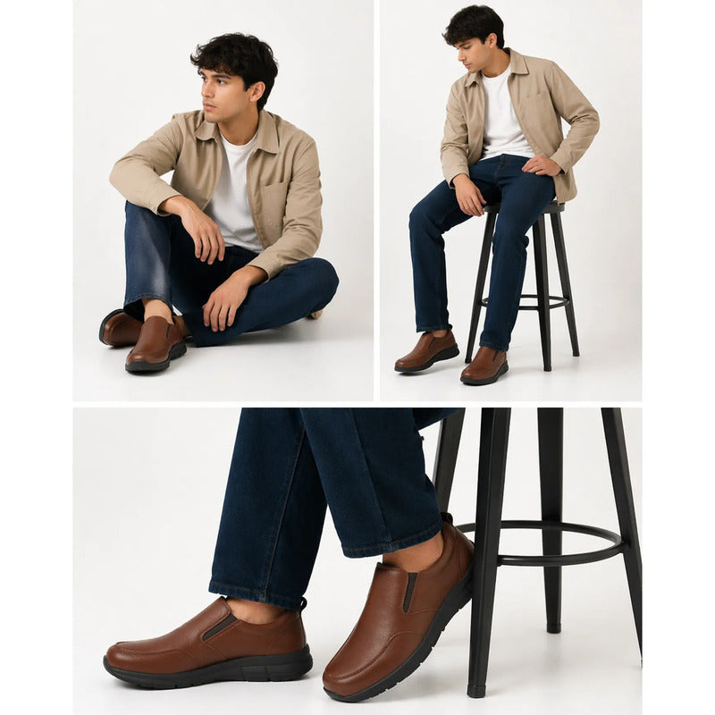 Zapato Casual  Para Caballero Mod. D2126762s Marca Dockers® Caoba Lisa 26,5 Mx