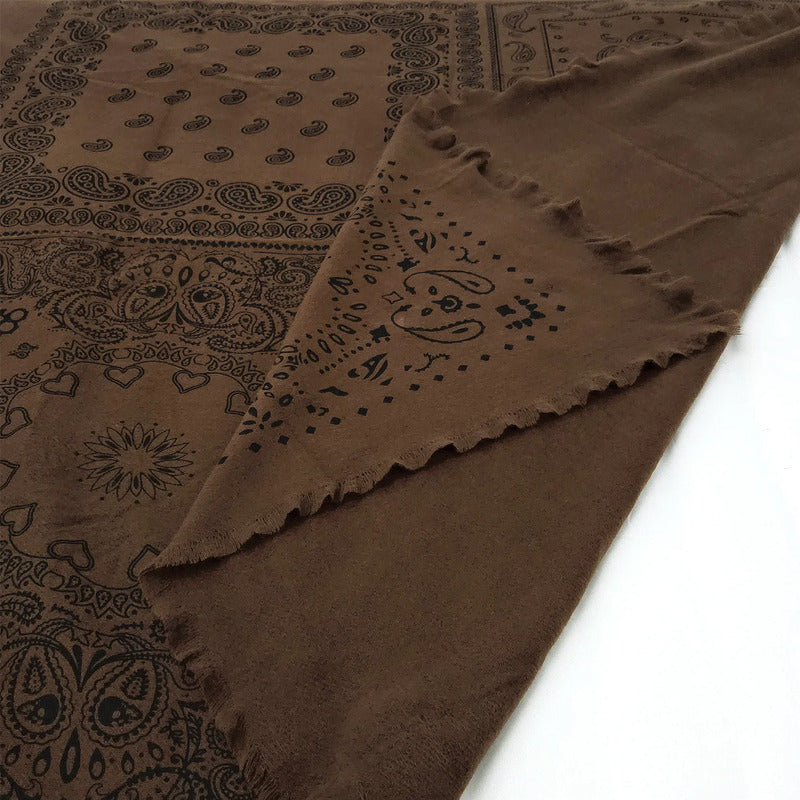 Chalina Chal Elegante Suave Para Mujer 130x130cm Marrón Geométrico Unitalla