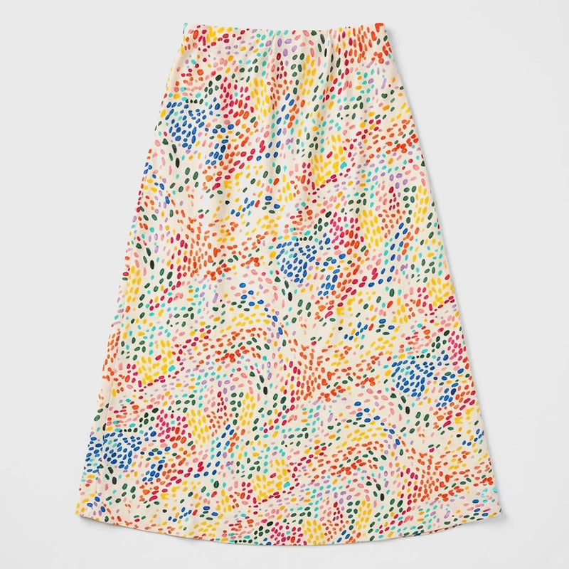 Falda Midi Para Mujer Mod.4138pu Marca Exotica® Multicolor Lunares Eg