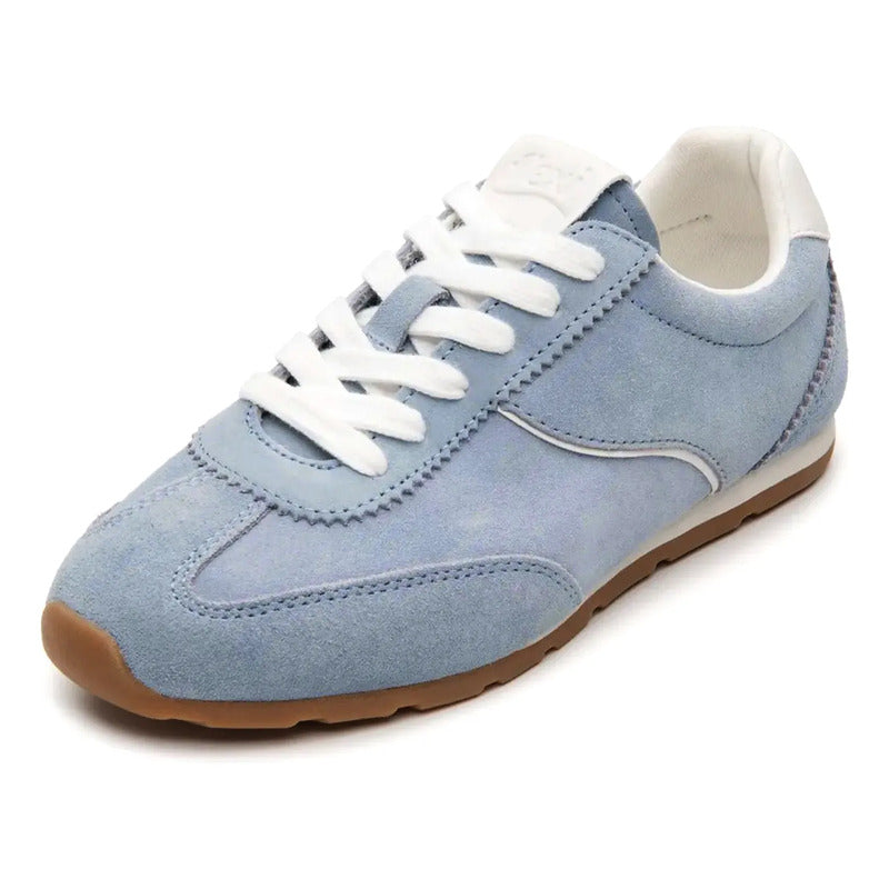 Tenis De Gamuza Para Mujer Mod. 140304 Marca Flexi® Celeste Gamuza 25.5 Mx