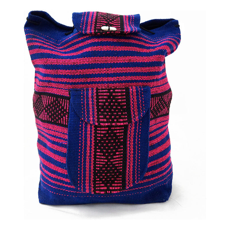 Mochila Artesanal Tejida Tipo Morral Con Bolsillo Frontal 10kg
