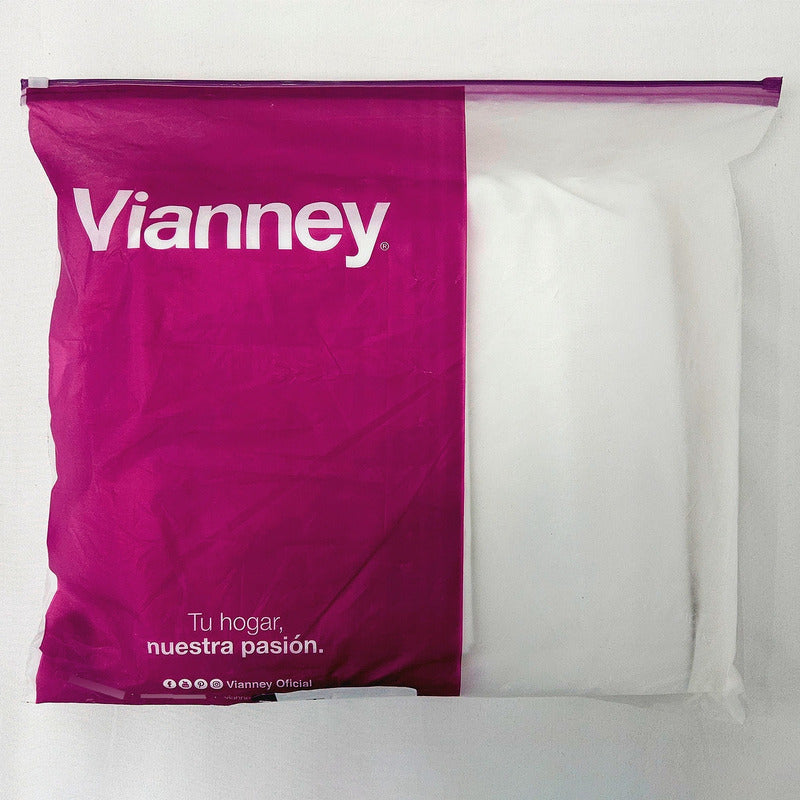 Juego De Sábanas King Size Mod. Cabos 100% Algodon Vianney® Blanco Liso