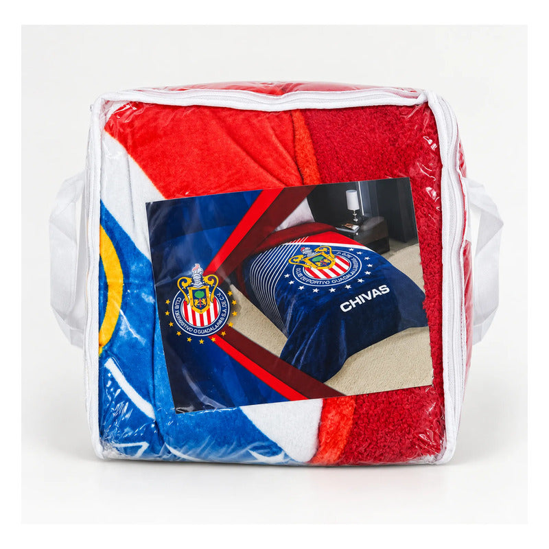 Cobertor Borrega Individual Futbol 1.50x2.00m Providencia® Chivas 1 Kg Multicolor