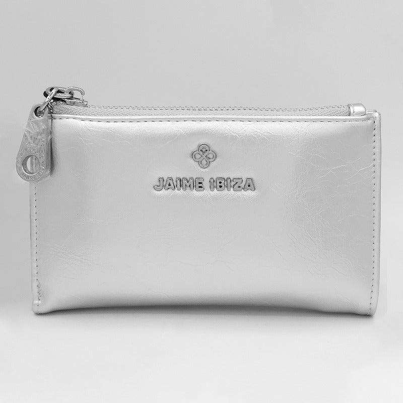 Cartera Con Monedero Para Mujer Mod. Ji 552  Jaime Ibiza® Plateado Liso