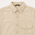 Camisa Lino Regular Fit Para Hombre Mod. Le2604 Roosevelt® Beige Lisa Eg