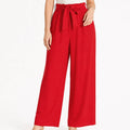 Pantalon Ancho Para Mujer Mod. Alfnsn Marca Sterling® Rojo Lisa Eg