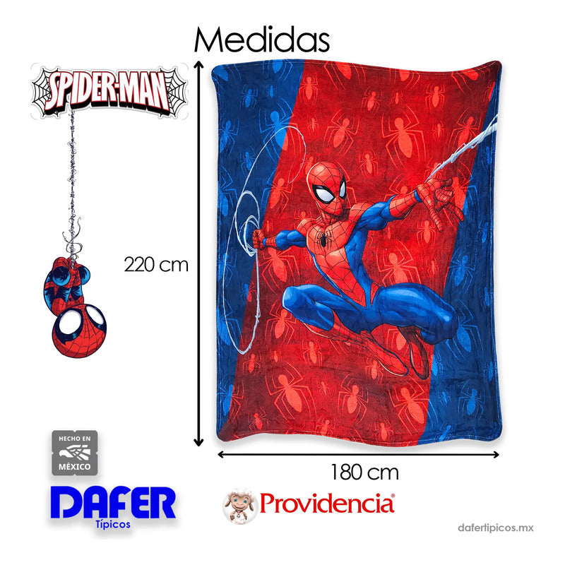 Cobertor Ligero Super Suave Matrimonial Diseños Providencia® El Hombre Araña 850 G Multicolor