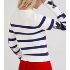 Suéter Casual Para Mujer 22swjf45/1000 Marca Desigual® Blanco Rayas S