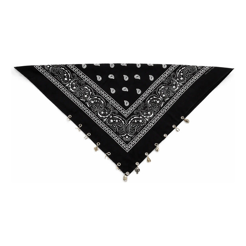 Paliacate Tradicional Multiusos Accesorio Unisex 55x55cm Negro Geométrico Unitalla