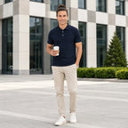 Playera Polo Para Hombre Mod.play01 Marca Truval® Azul Oscuro M Lisa