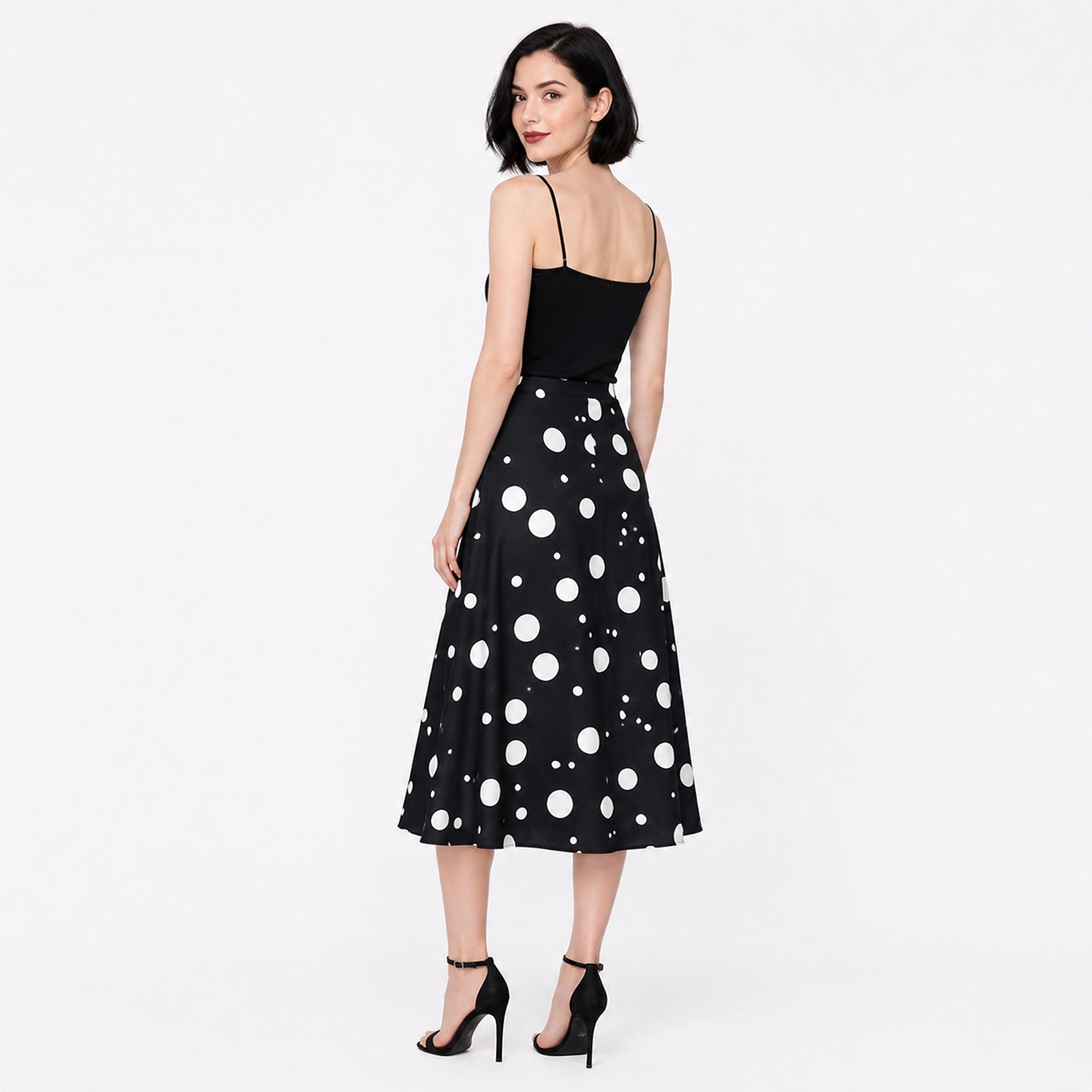 Falda Midi Para Mujer Mod. 4138pd Marca Exotica®